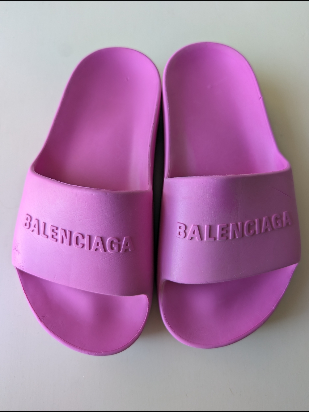 Balenciaga Pink Rubber Pool Slides